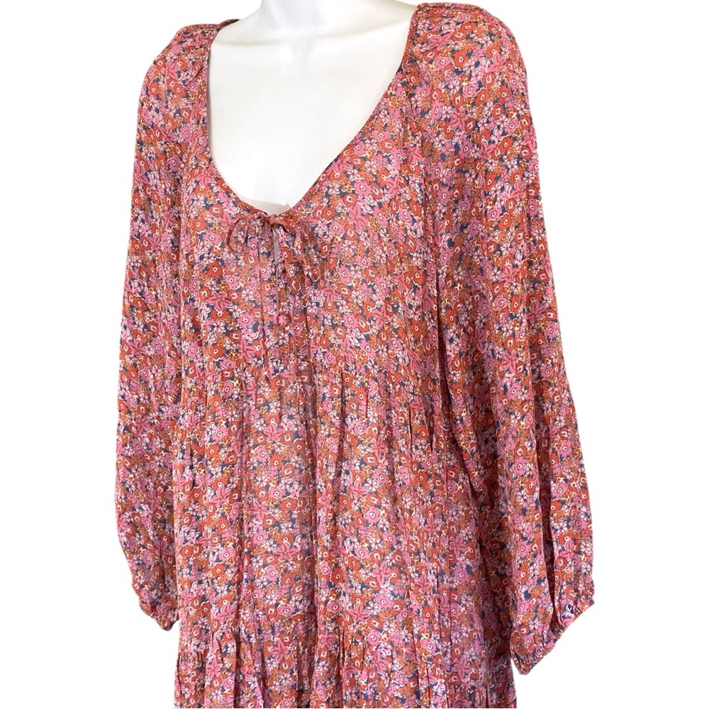 Sanctuary Cottagecore Dress Pink Babydoll M Ditsy Floral Boho Hippie Peasant - Picture 3 of 9